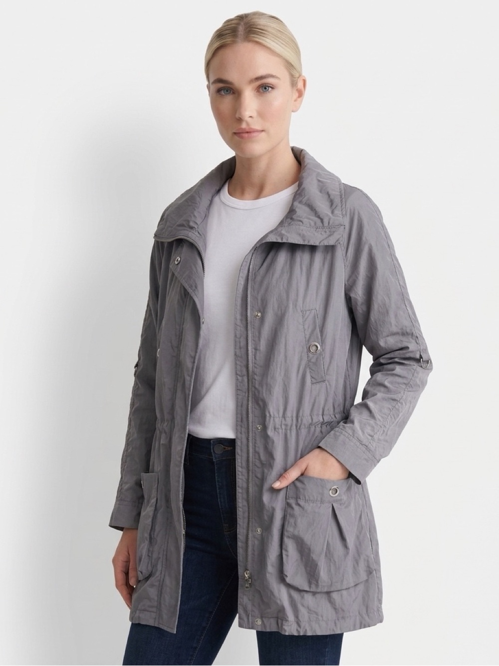NWOT H&M Women’s Grey Longline Utility Jacket